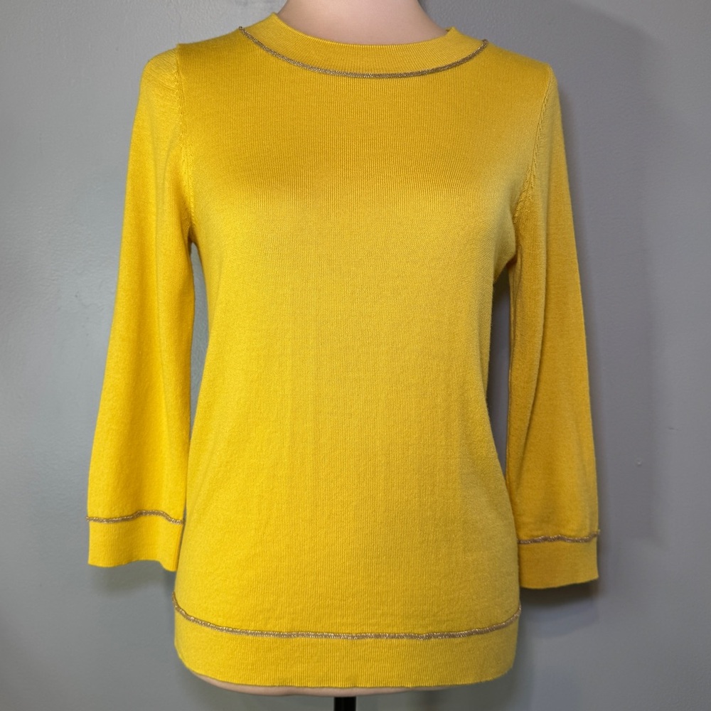 Boden Yellow Crew Neck Sweater